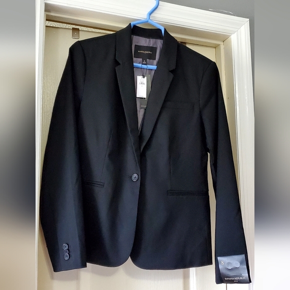 NWT Banana Republic Black Classic Suit Blazer - Picture 2 of 14